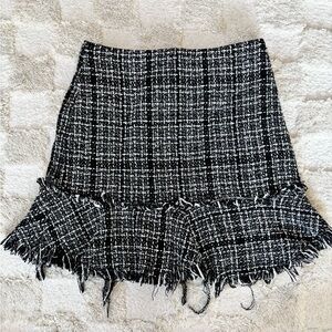 Alya Black and White Tweed Pencil Skirt